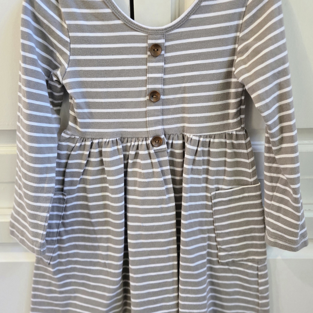 Chic Striped Kids Dress with Pockets